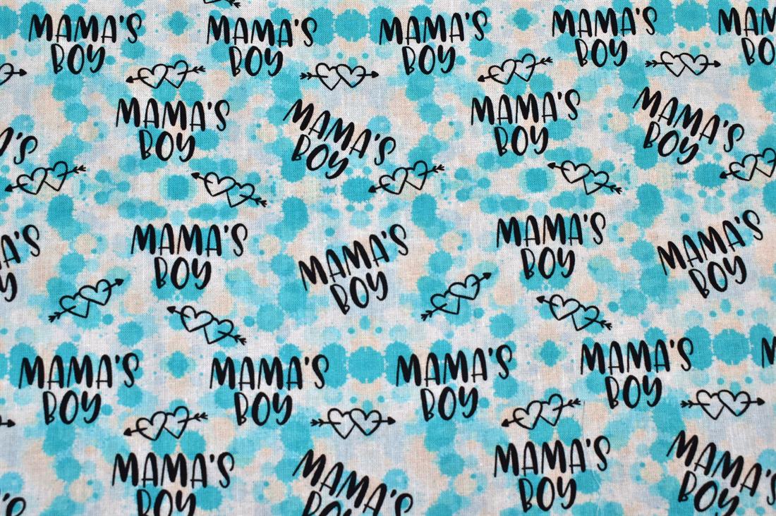 White & Turquoise Printed 100% Cotton Fabric
