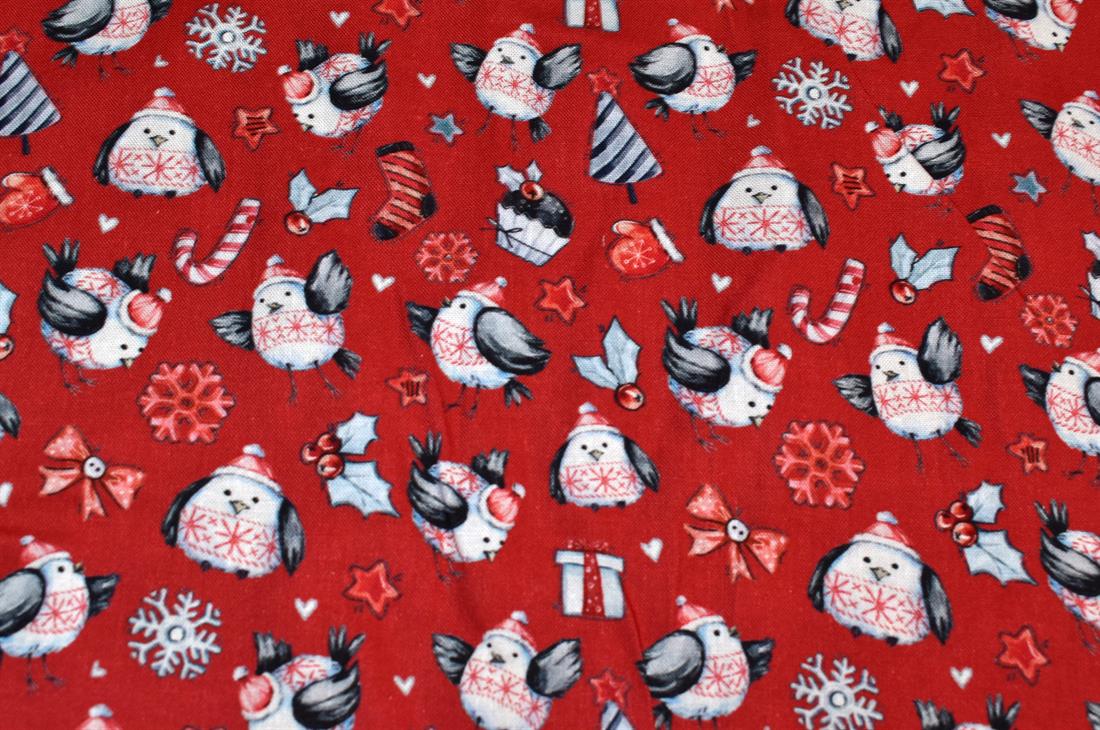 Red Single Fat Quarter Printed 100% Cotton Fabric