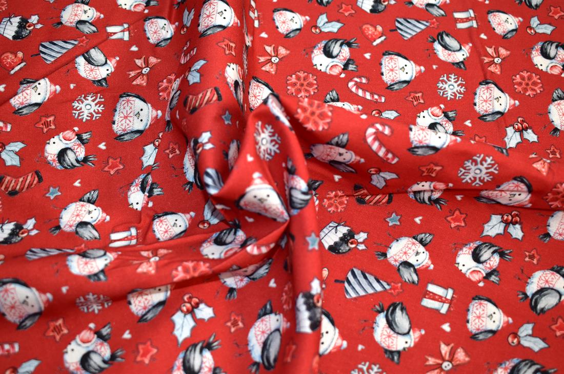 Red Single Fat Quarter Printed 100% Cotton Fabric