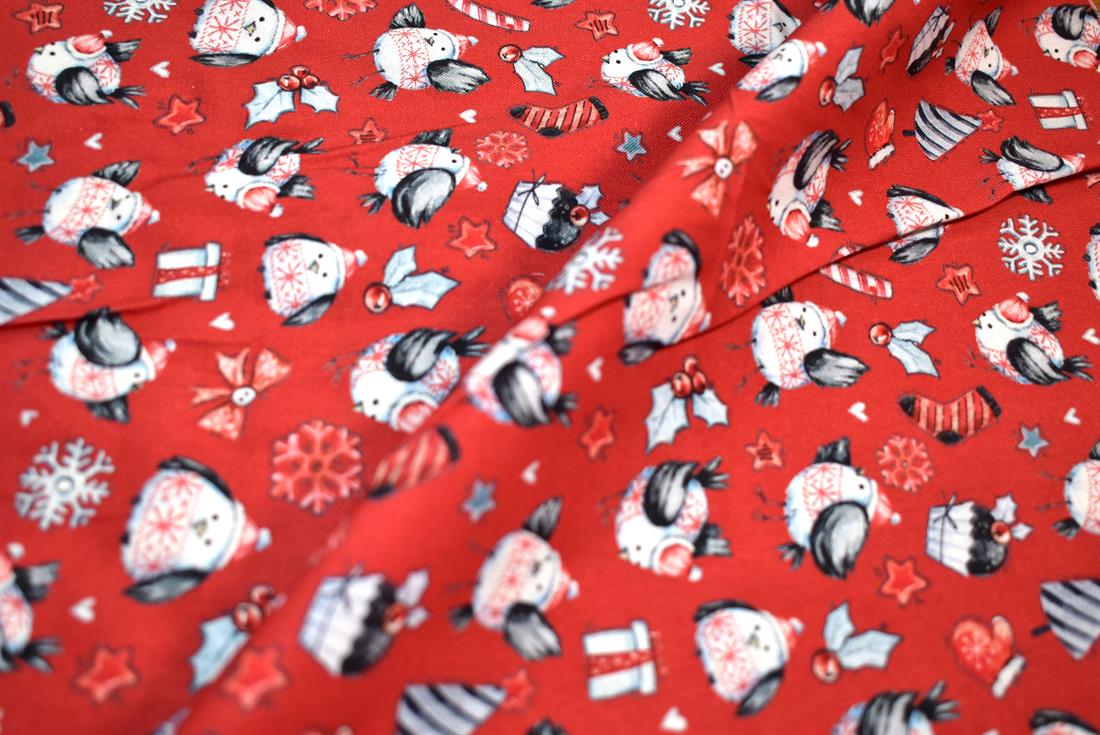 Red Single Fat Quarter Printed 100% Cotton Fabric