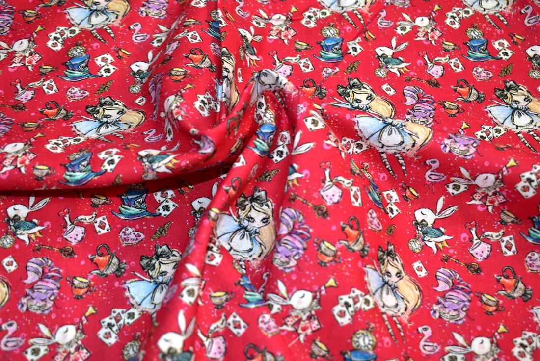 Red Printed 100% Cotton Fabric