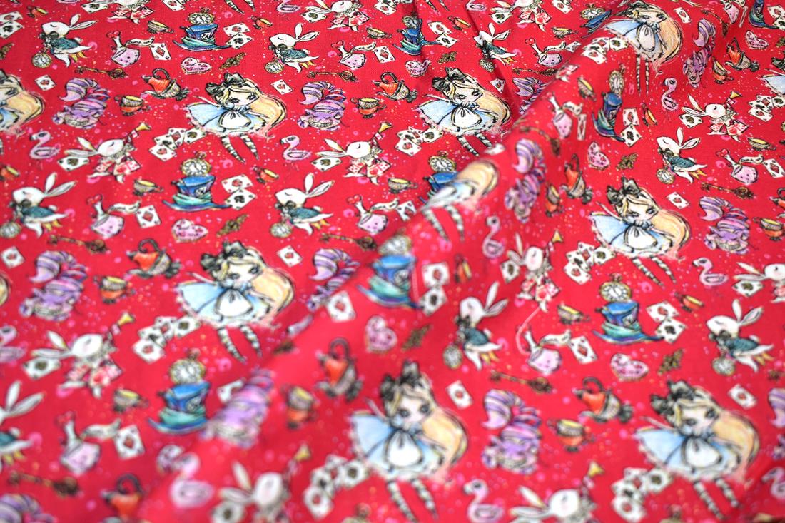 Red Printed 100% Cotton Fabric