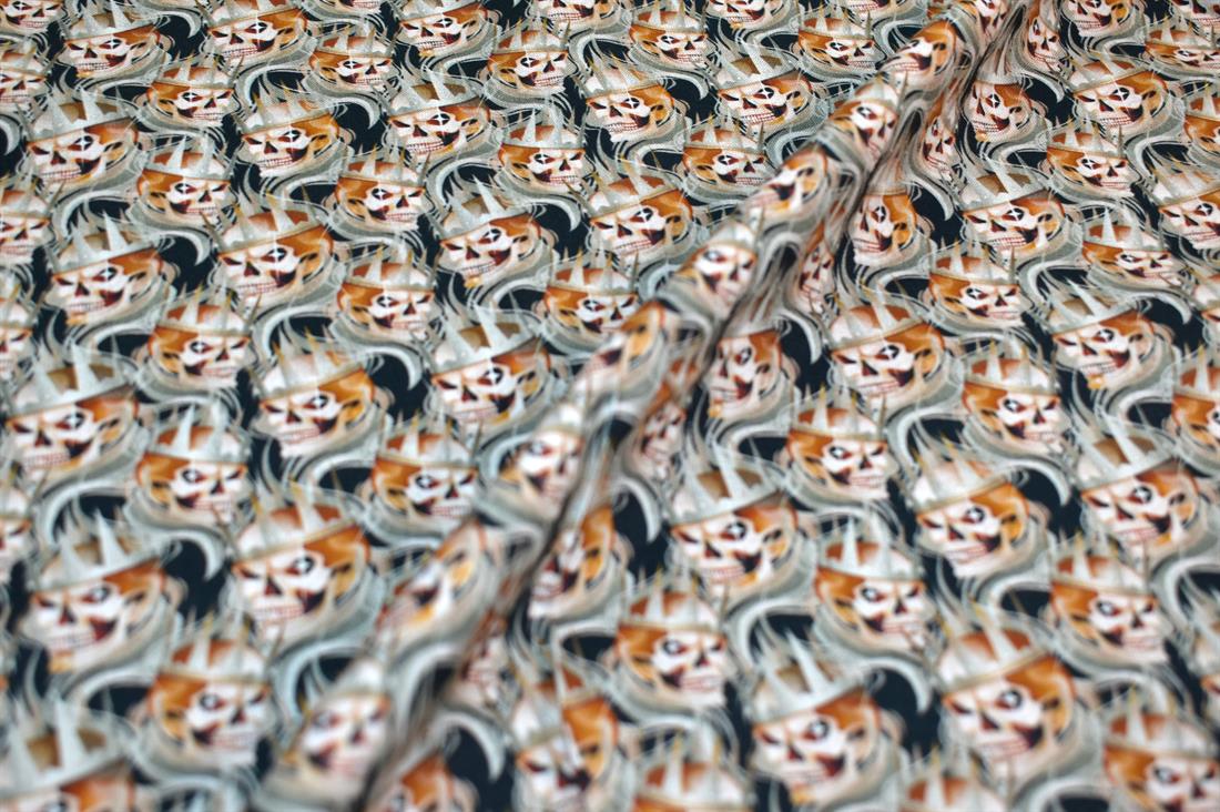 Grey & Black Printed 100% Cotton Fabric