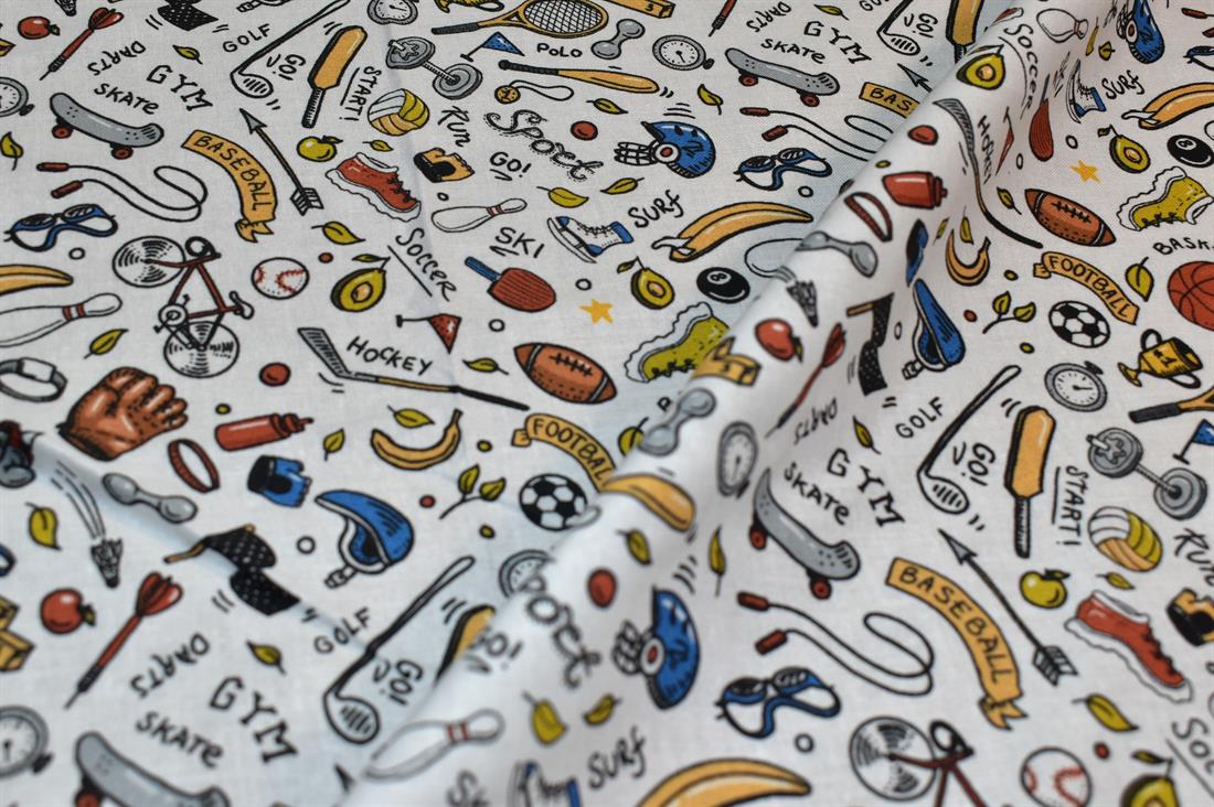 White Printed 100% Cotton Fabric