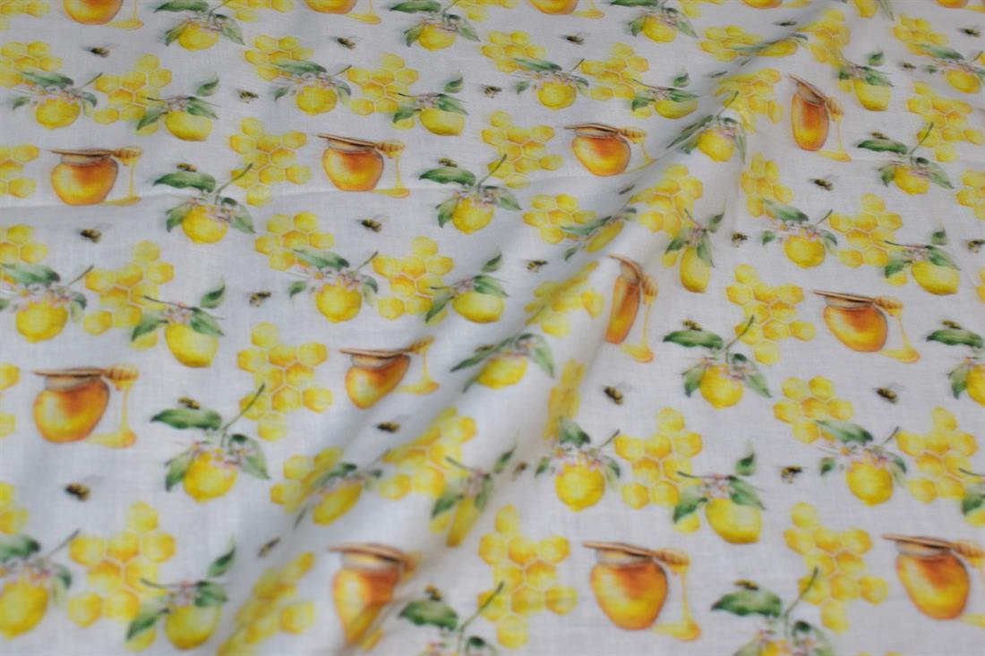 Lemon Little Johnny Printed 100% Cotton Fabric
