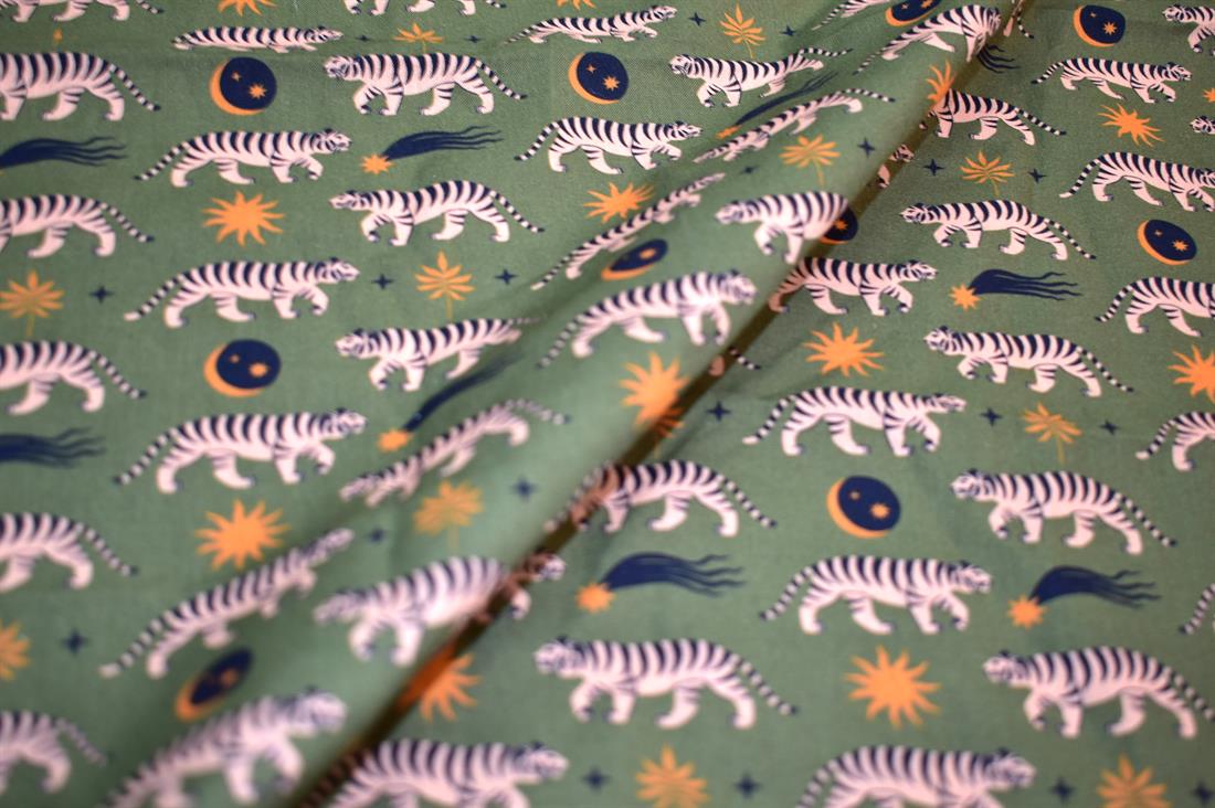Green Little Johnny Printed 100% Cotton Fabric