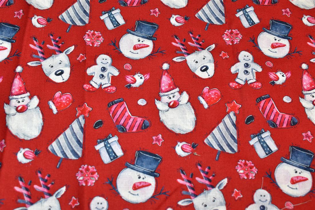 Red Printed 100% Cotton Fabric