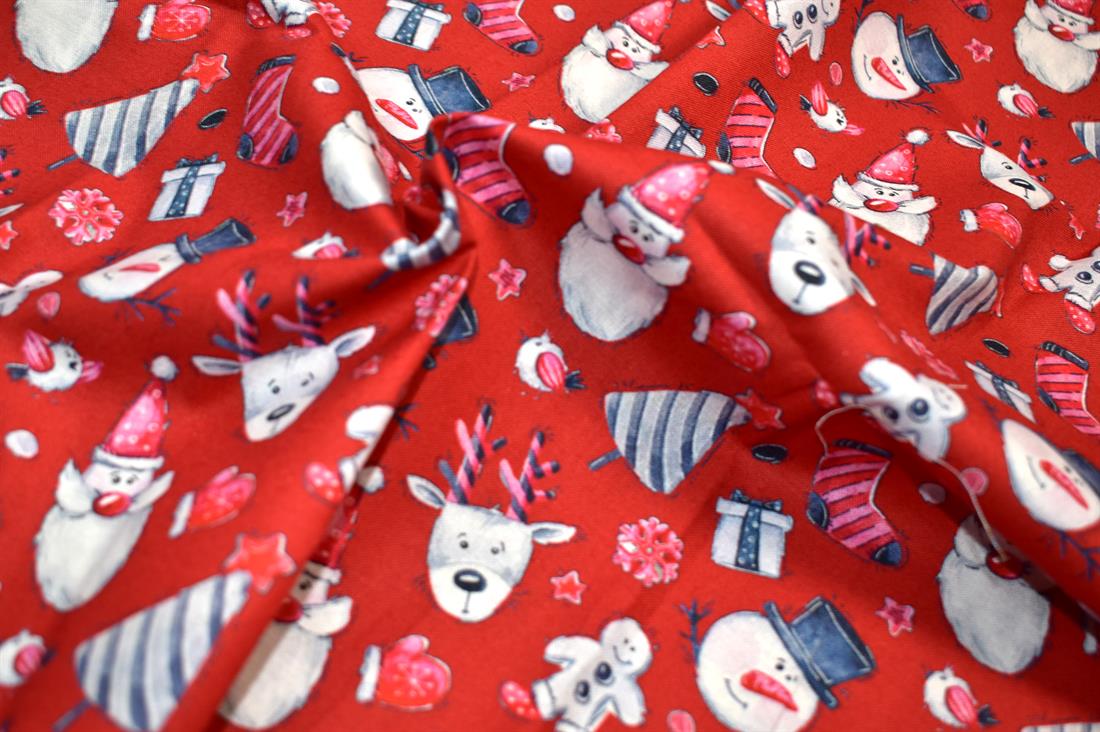Red Printed 100% Cotton Fabric