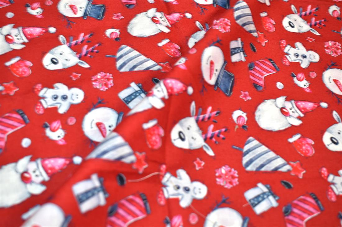 Red Printed 100% Cotton Fabric