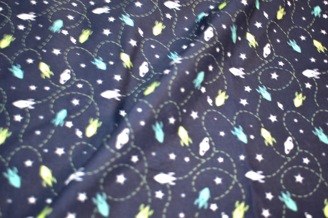 Navy Printed 100% Cotton Fabric