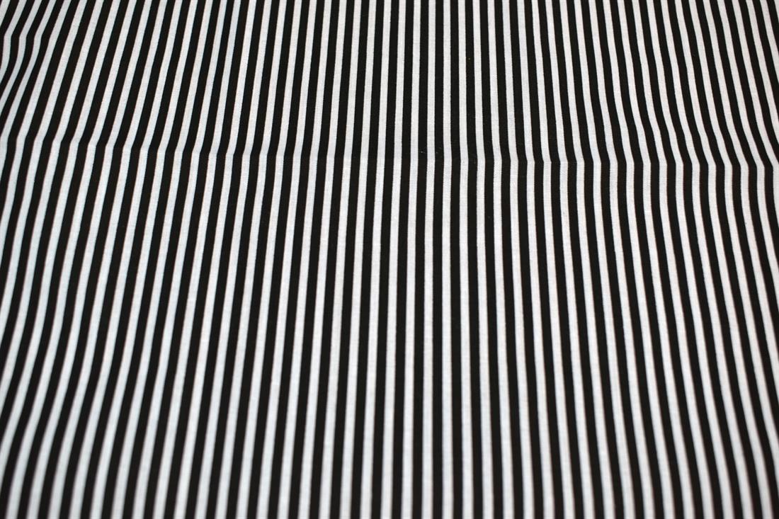 Blue Printed Strips Polycotton Fabric