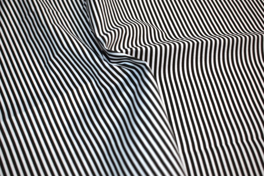 Blue Printed Strips Polycotton Fabric