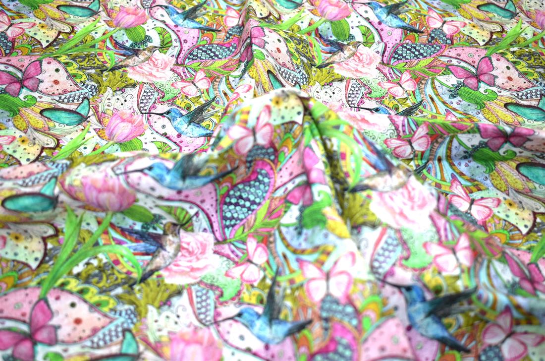 White Printed 100% Cotton Fabric