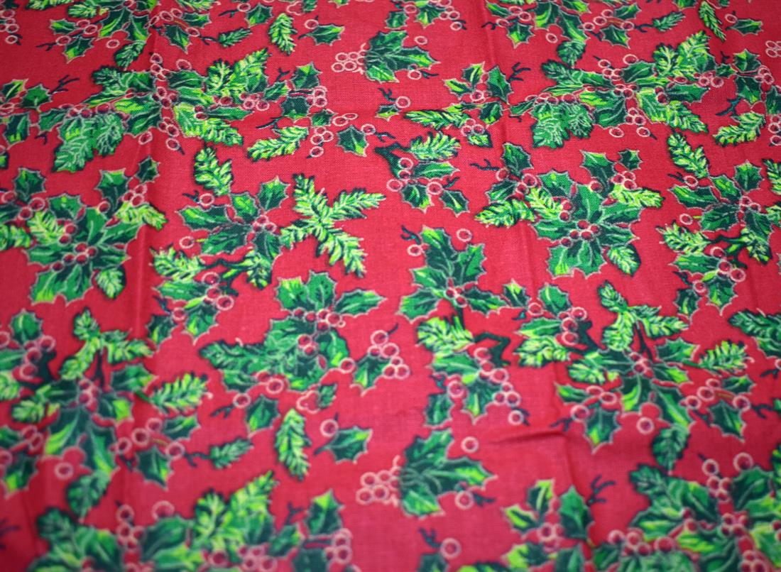Red & Green Printed 100% Cotton Fabric