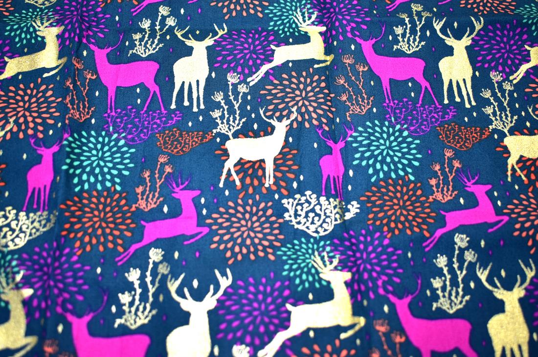 Bottle Green Printed 100% Cotton Fabric