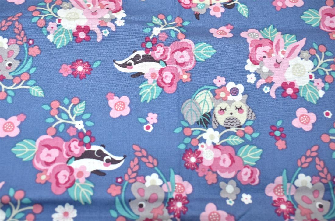 Blue Printed 100% Cotton Fabric