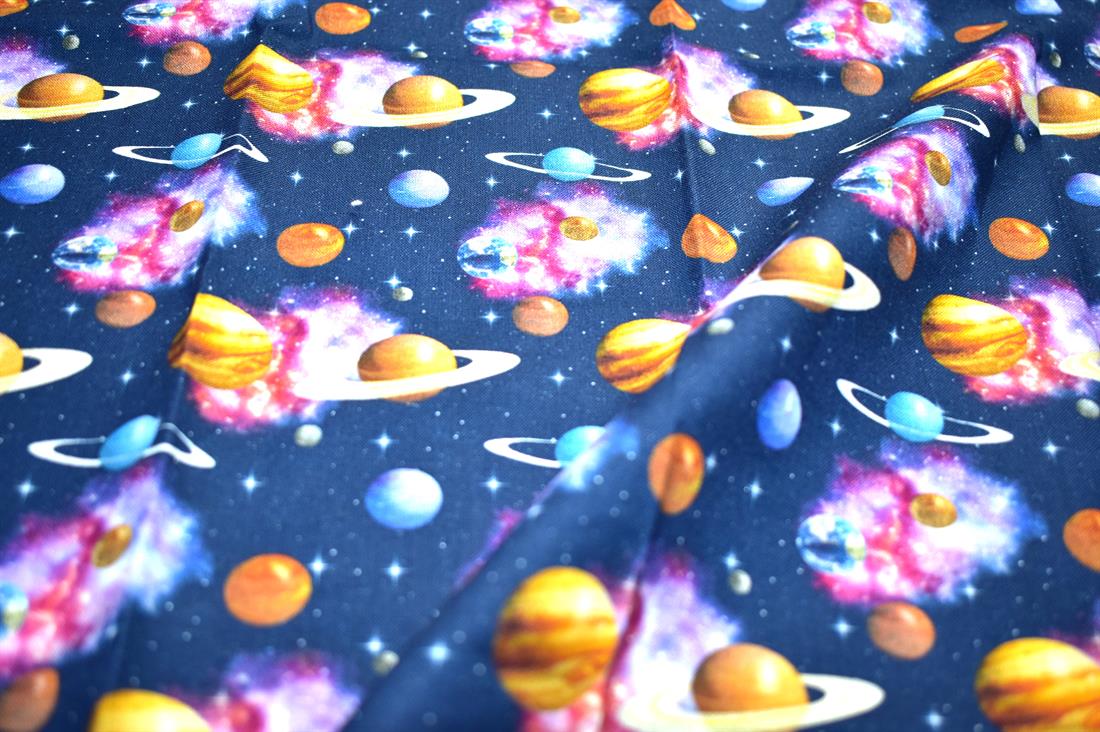 Navy Printed 100% Cotton Fabric
