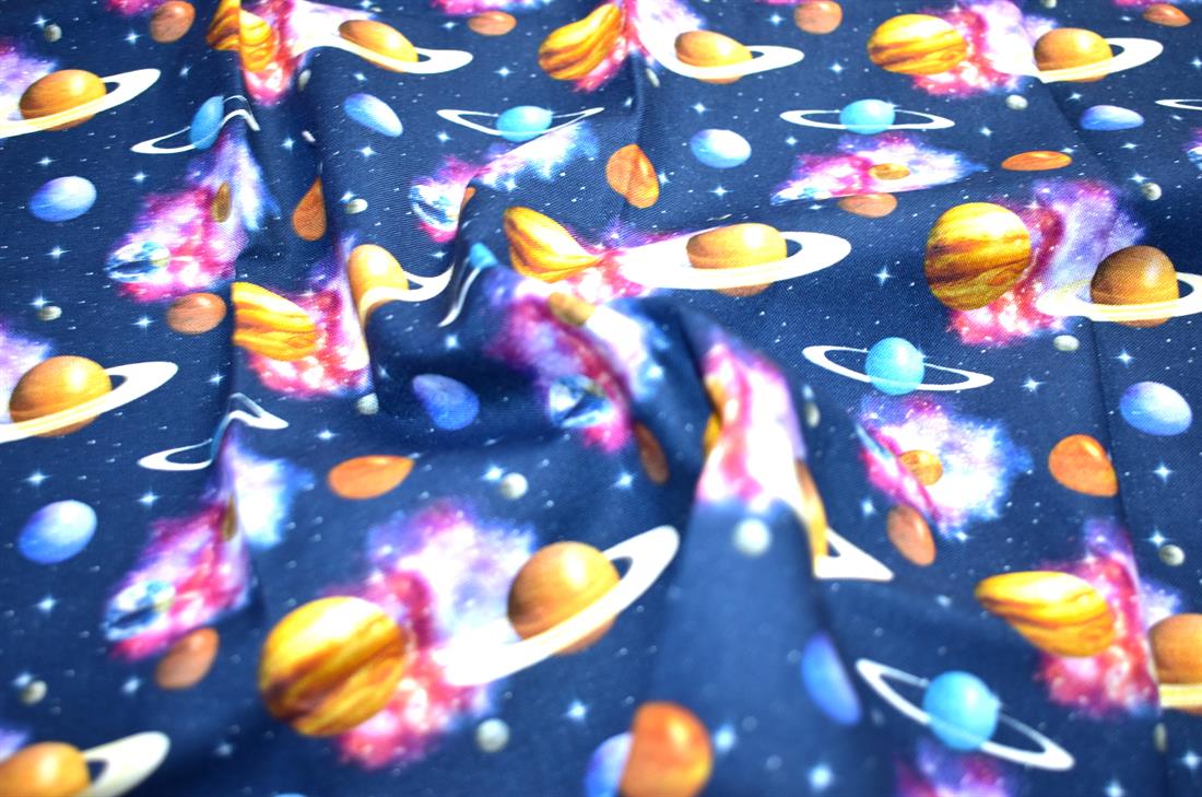 Navy Printed 100% Cotton Fabric