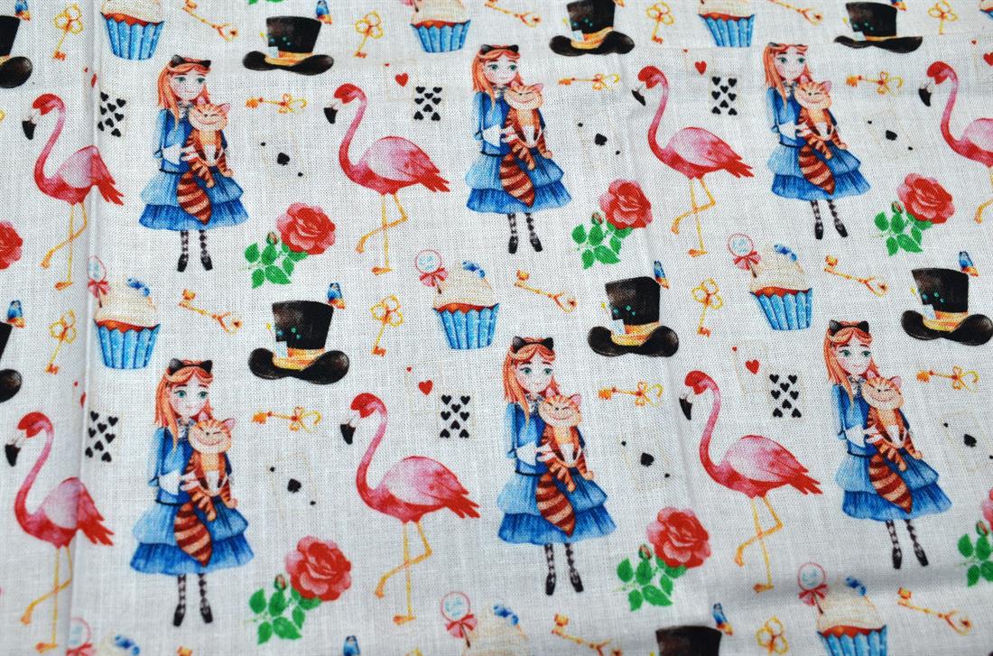 Cream Printed 100% Cotton Fabric