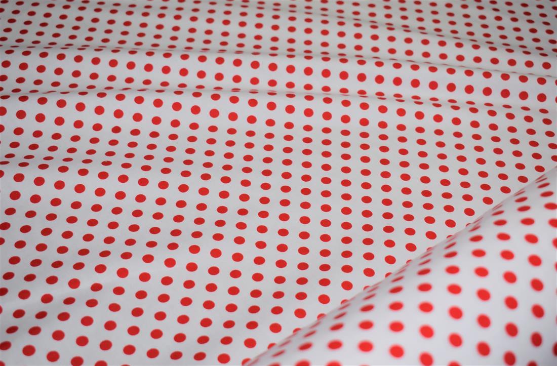 White & Red Printed Poplin, Single Fat Quarters