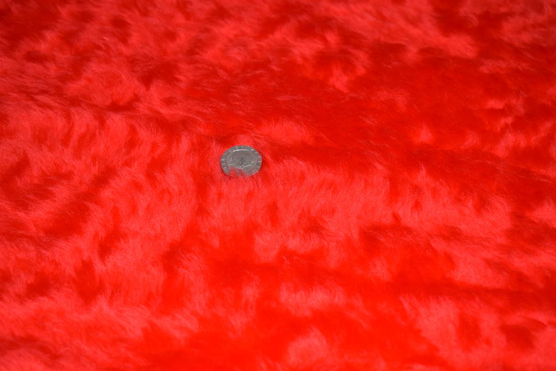 Red Super Plain Pile Animal Faux Fur Fabric