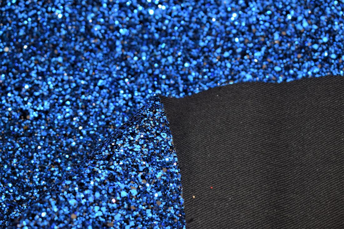 Royal Blue Glitter Flake Fabric