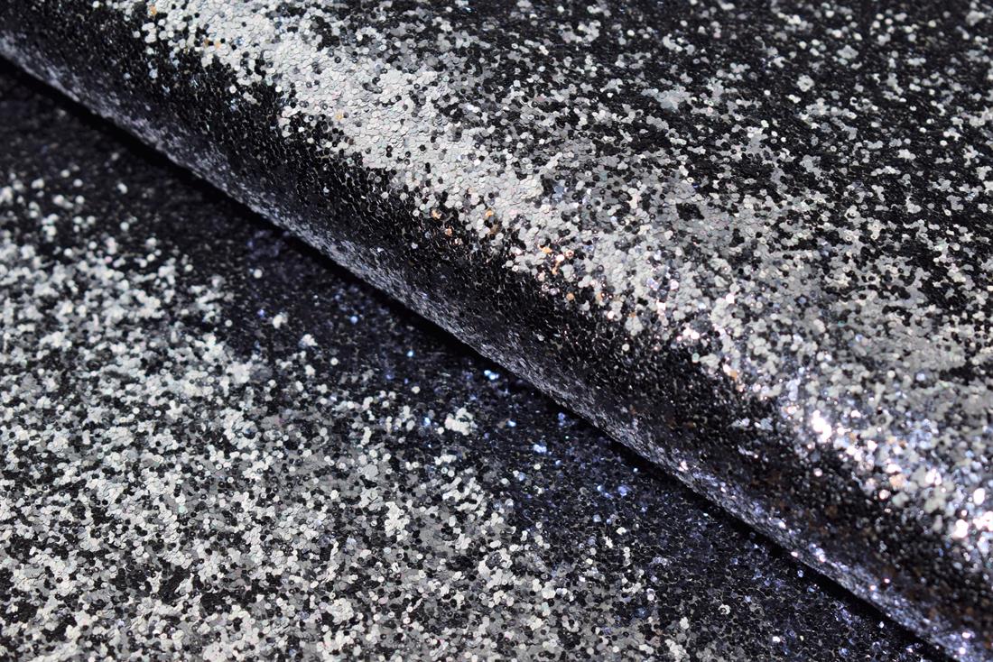 Grey & Black Glitter Print Quality Fabric