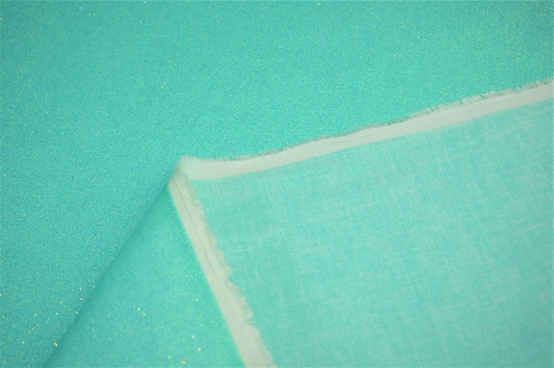 Aqua Glitter Cotton Fabric