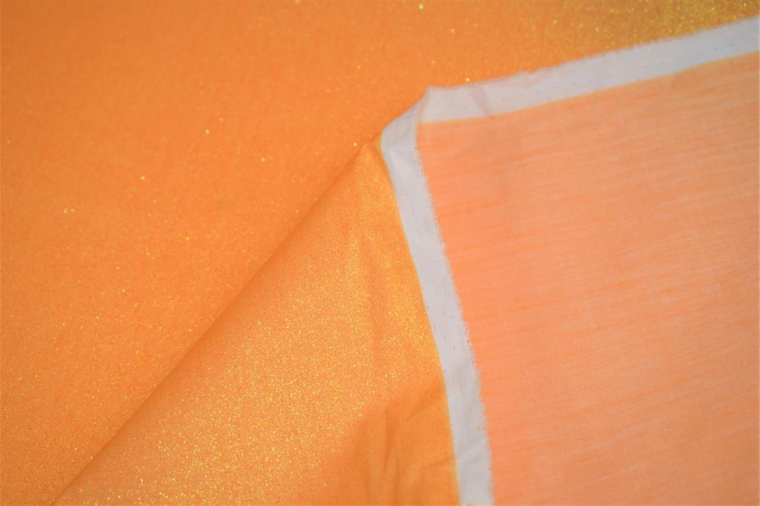 Orange Glitter Cotton Fabric