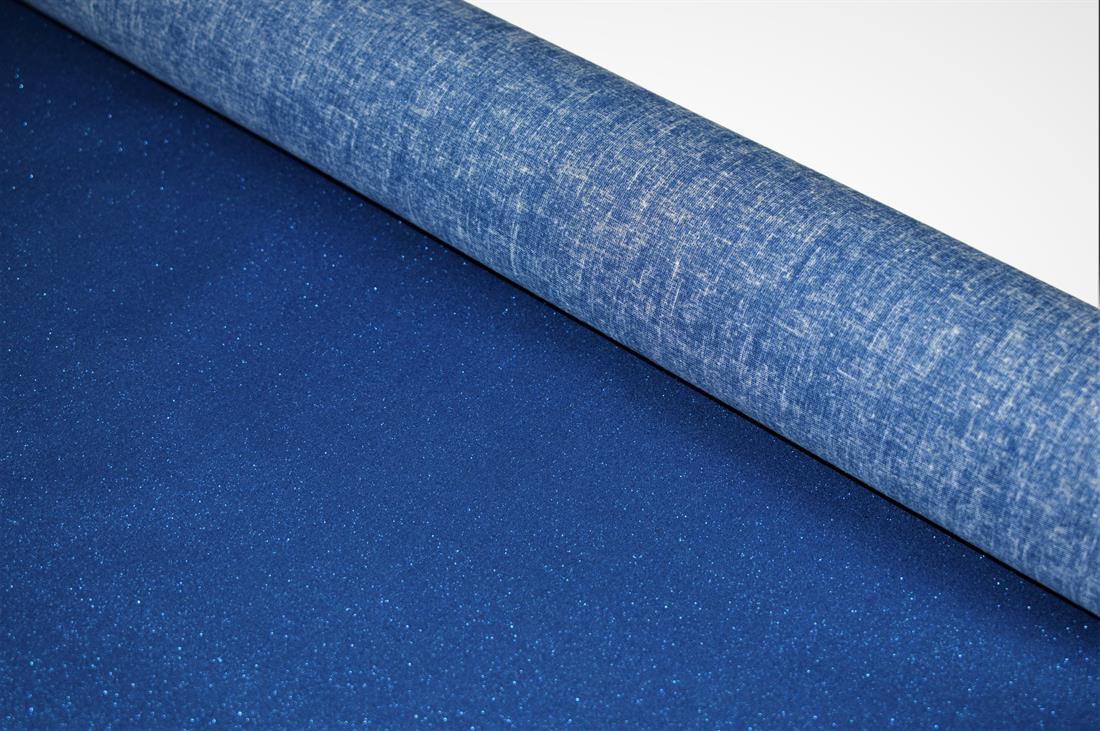 Blue Glitter Cotton Fabric