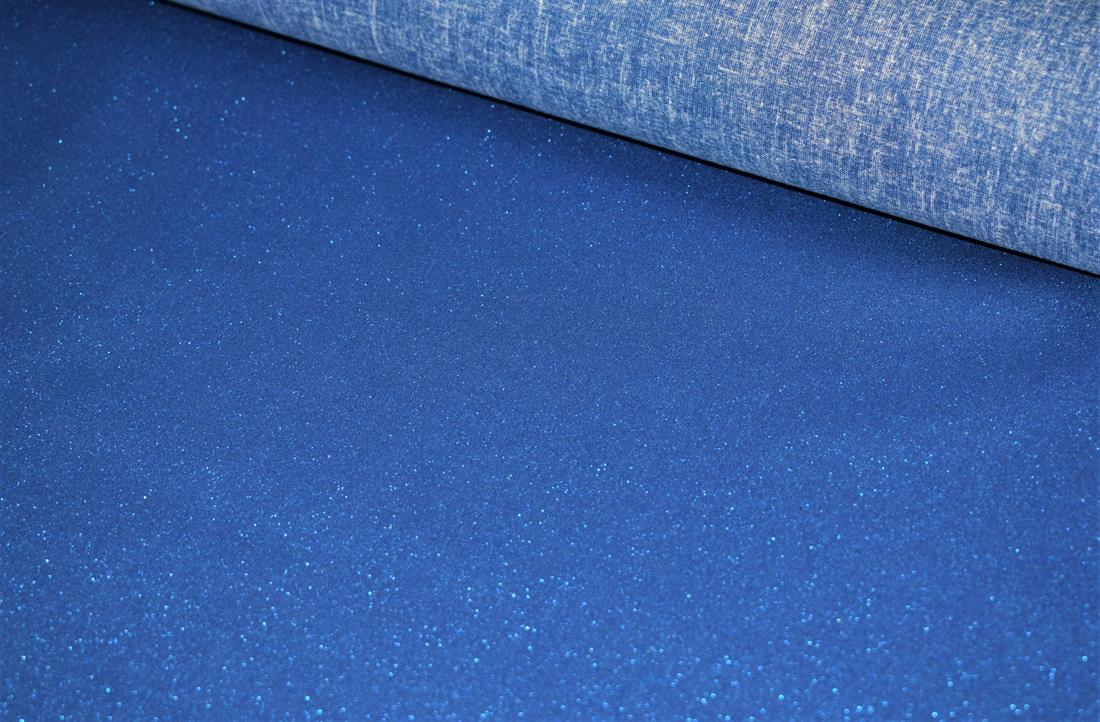 Blue Glitter Cotton Fabric