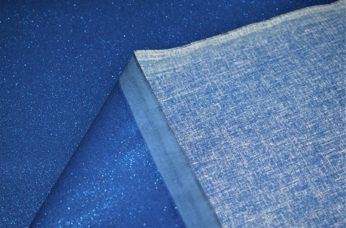 Blue Glitter Cotton Fabric