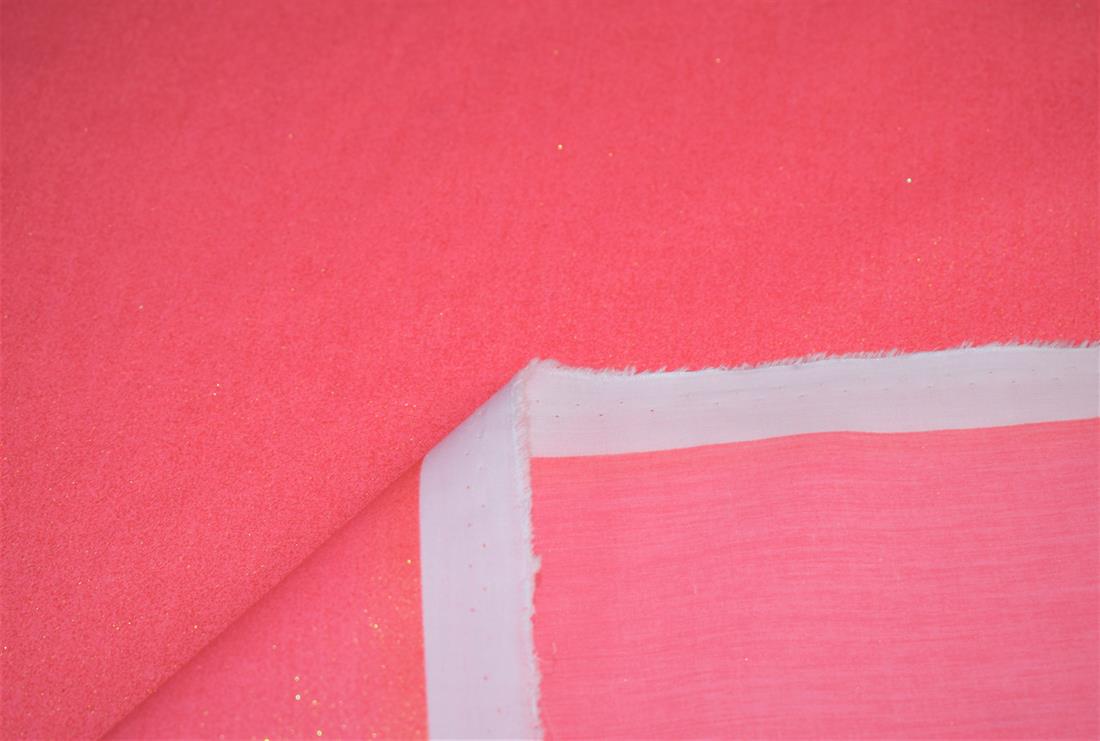 Dark Peach Glitter Cotton Fabric