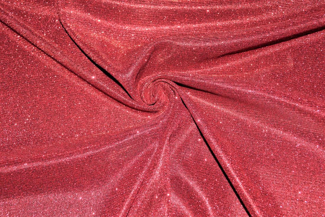 Cranberry Sparkel Glitter Stretch Moonlight Fabric