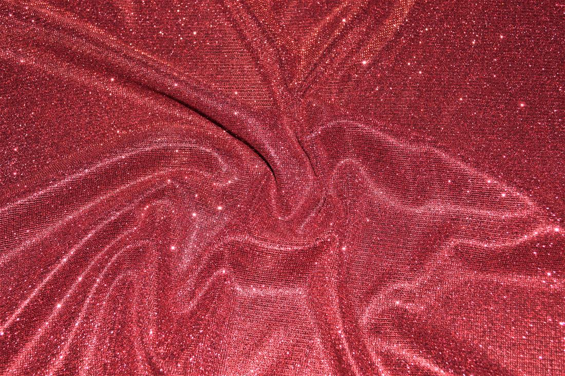Cranberry Sparkel Glitter Stretch Moonlight Fabric