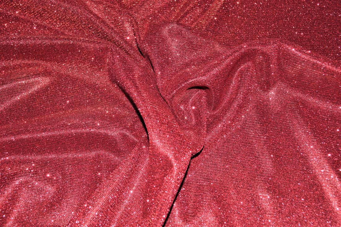 Cranberry Sparkel Glitter Stretch Moonlight Fabric