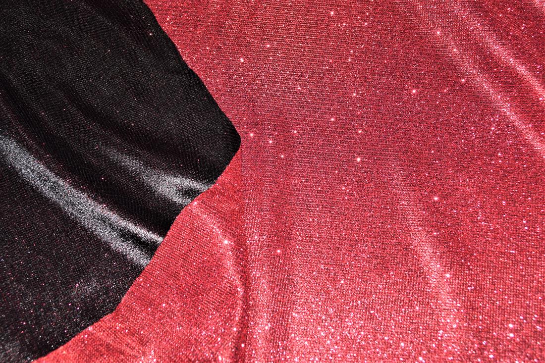 Cranberry Sparkel Glitter Stretch Moonlight Fabric