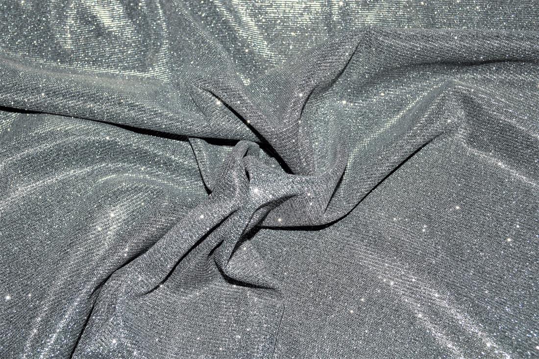 Grey Sparkly Glitter Stretch Moonlight Is a Stunning Sheer Evening…