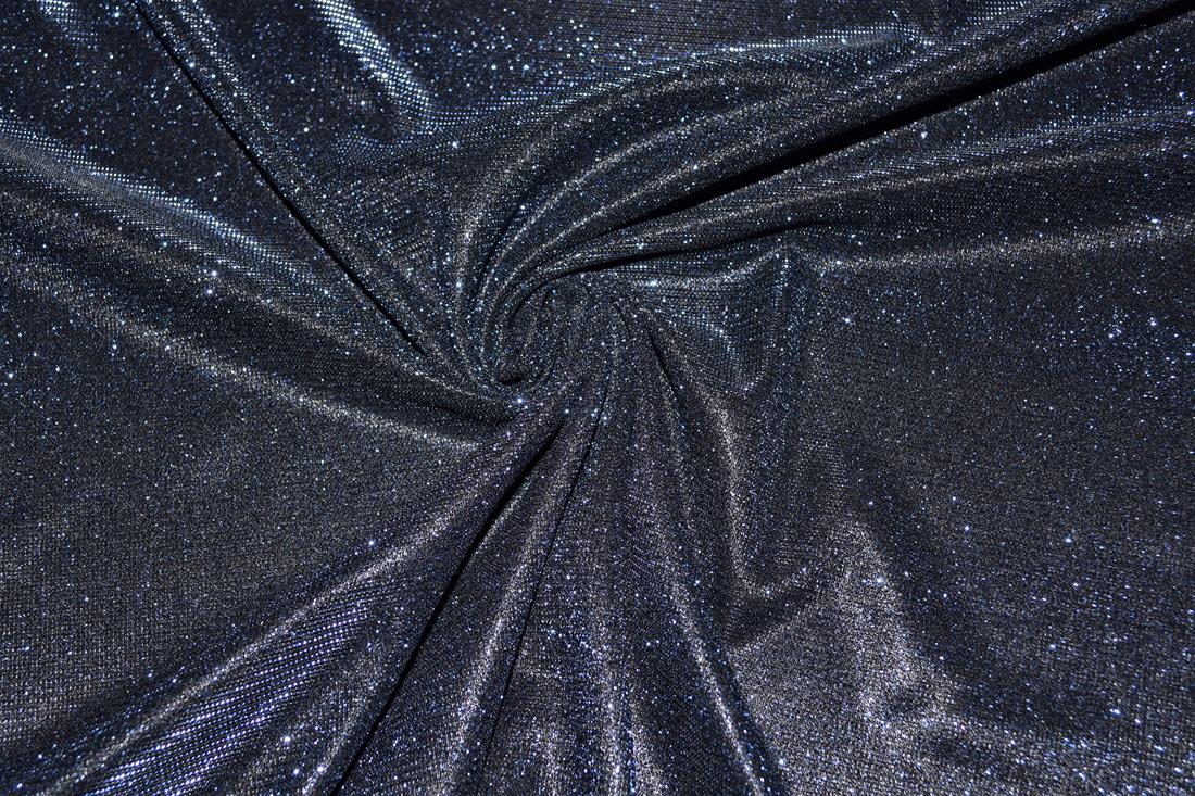 Navy Sparkly Glitter Stretch Moonlight Is a Stunning Sheer Evening…