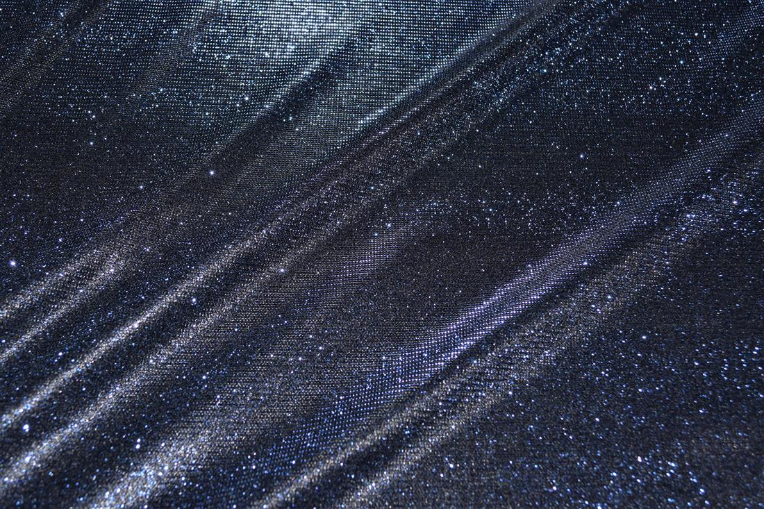 Navy Sparkly Glitter Stretch Moonlight Is a Stunning Sheer Evening…