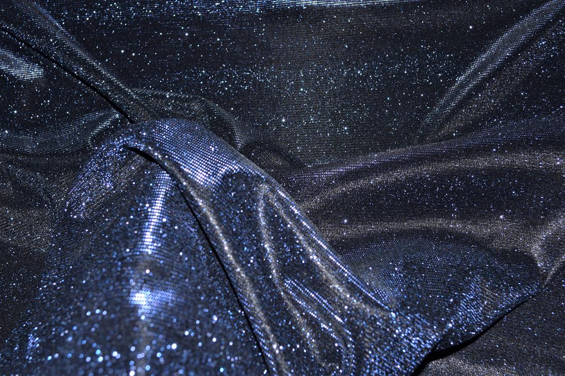 Navy Sparkly Glitter Stretch Moonlight Is a Stunning Sheer Evening…