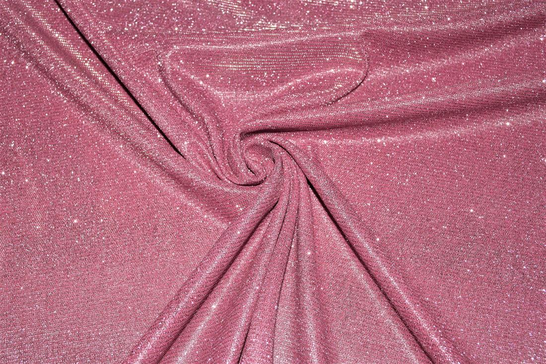 Pink Sparkly Glitter Stretch Moonlight Is a Stunning Sheer Evening…