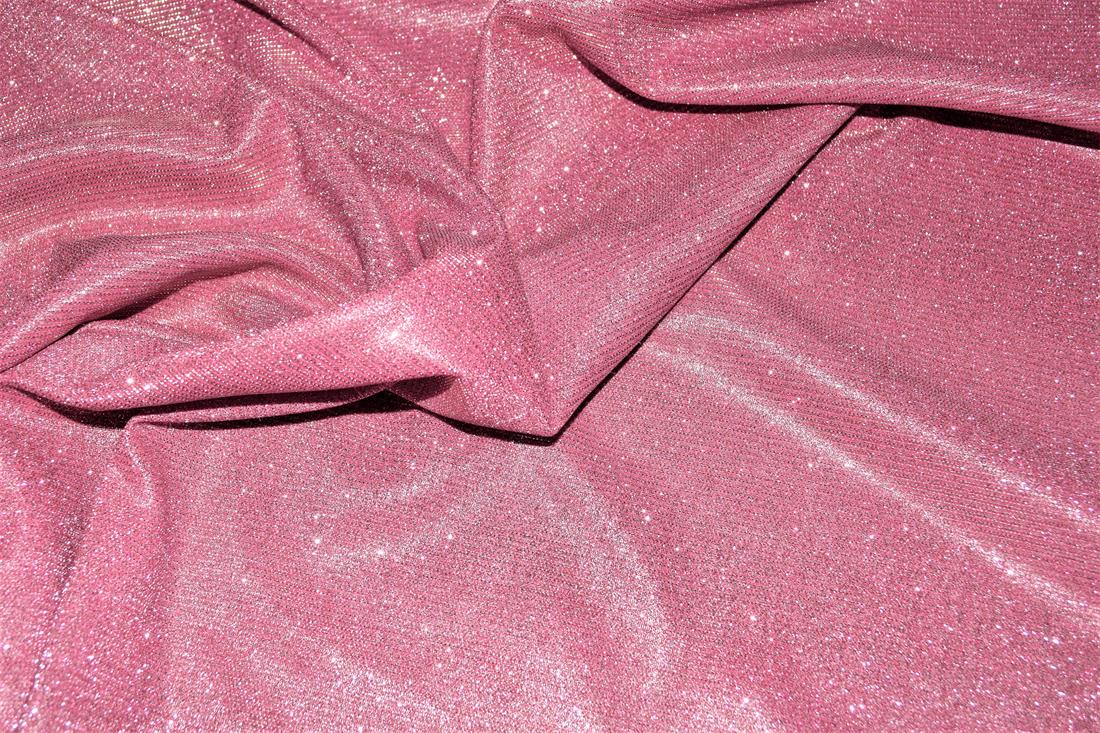 Pink Sparkly Glitter Stretch Moonlight Is a Stunning Sheer Evening…