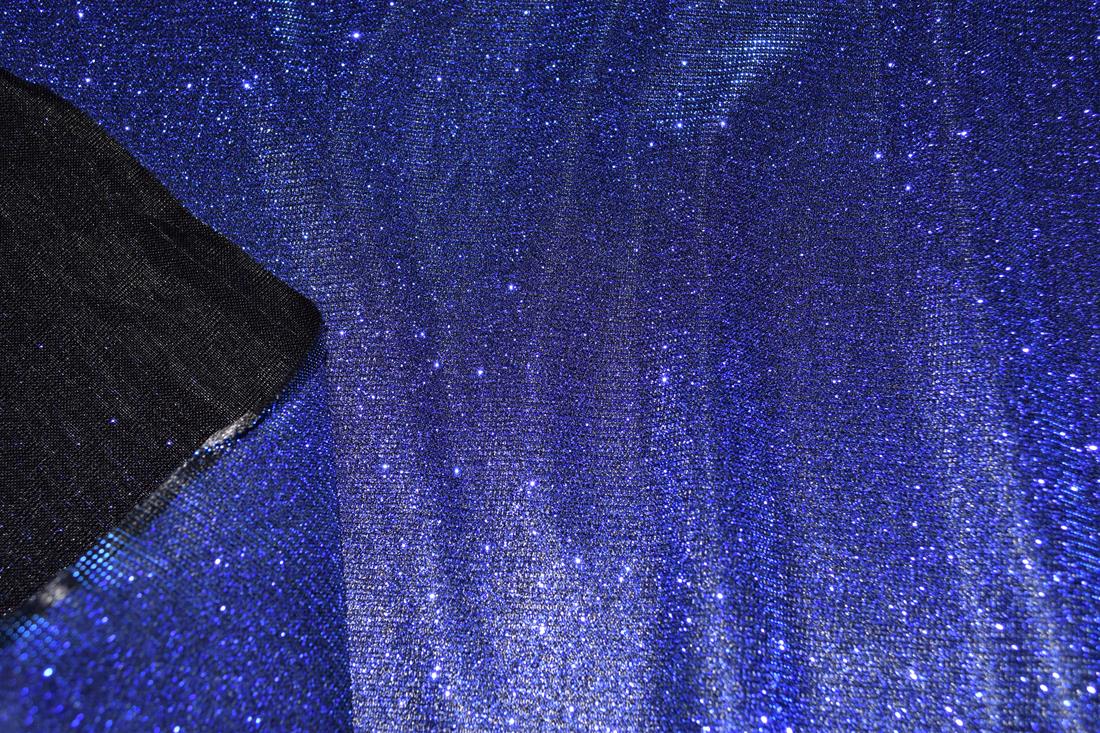 Royal Blue Sparkly Glitter Stretch Moonlight Is a Stunning Sheer…