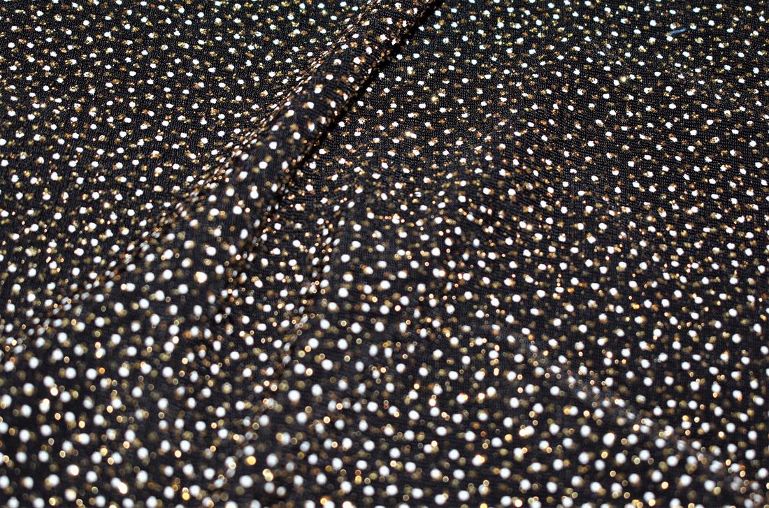 Black & Gold Sparkly Stretch Moonlight Fabric