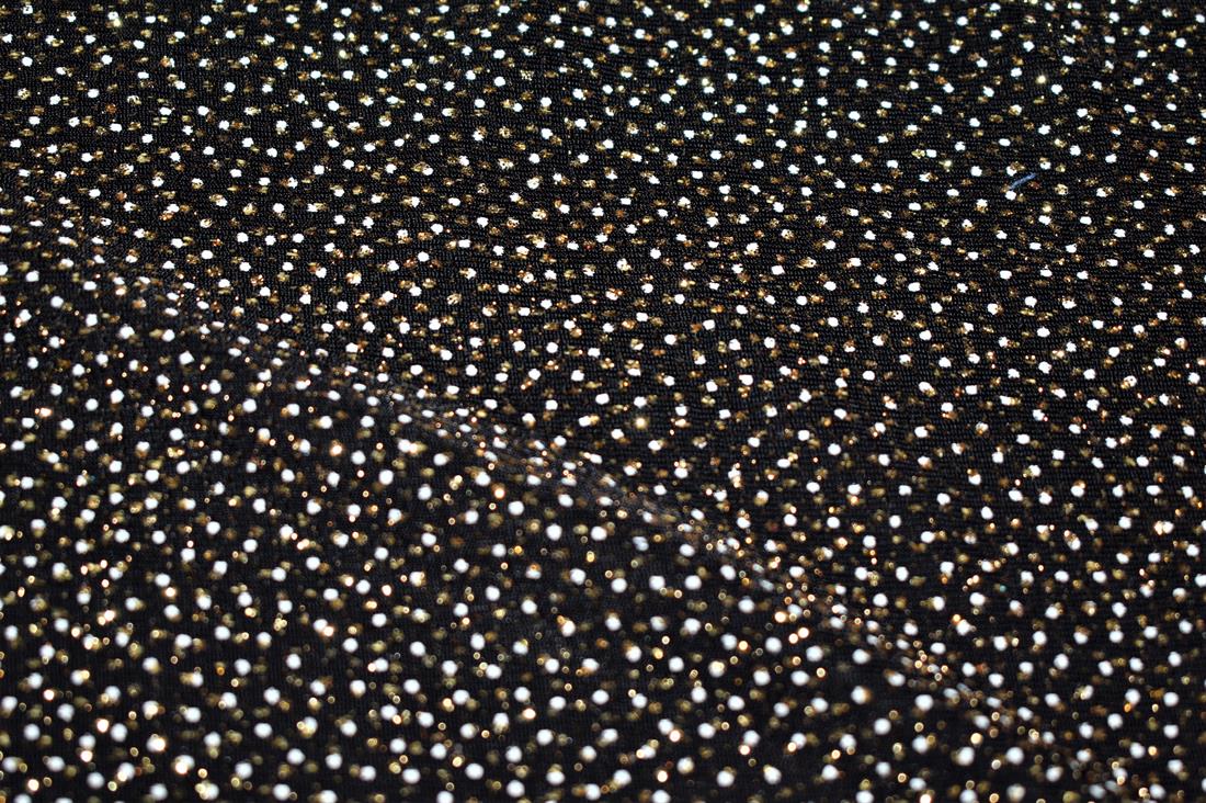 Black & Gold Sparkly Stretch Moonlight Fabric