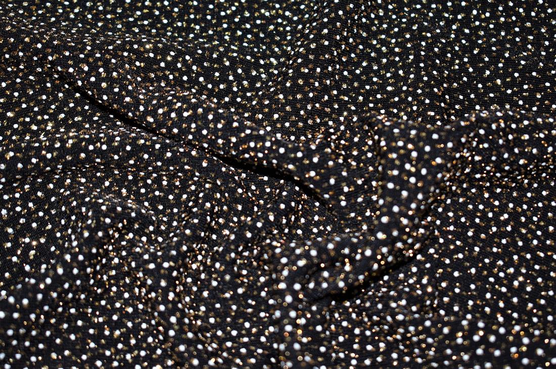 Black & Gold Sparkly Stretch Moonlight Fabric