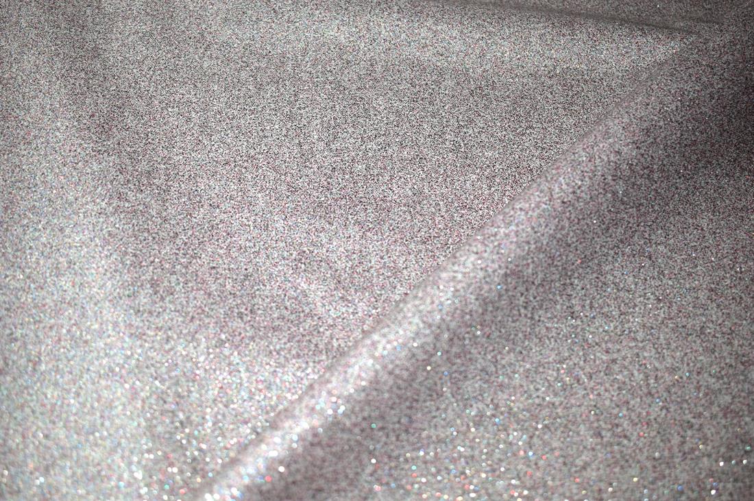Silver & Multi Pink Cotton Glitter Base Fabric