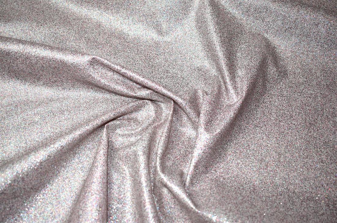 Silver & Multi Pink Cotton Glitter Base Fabric