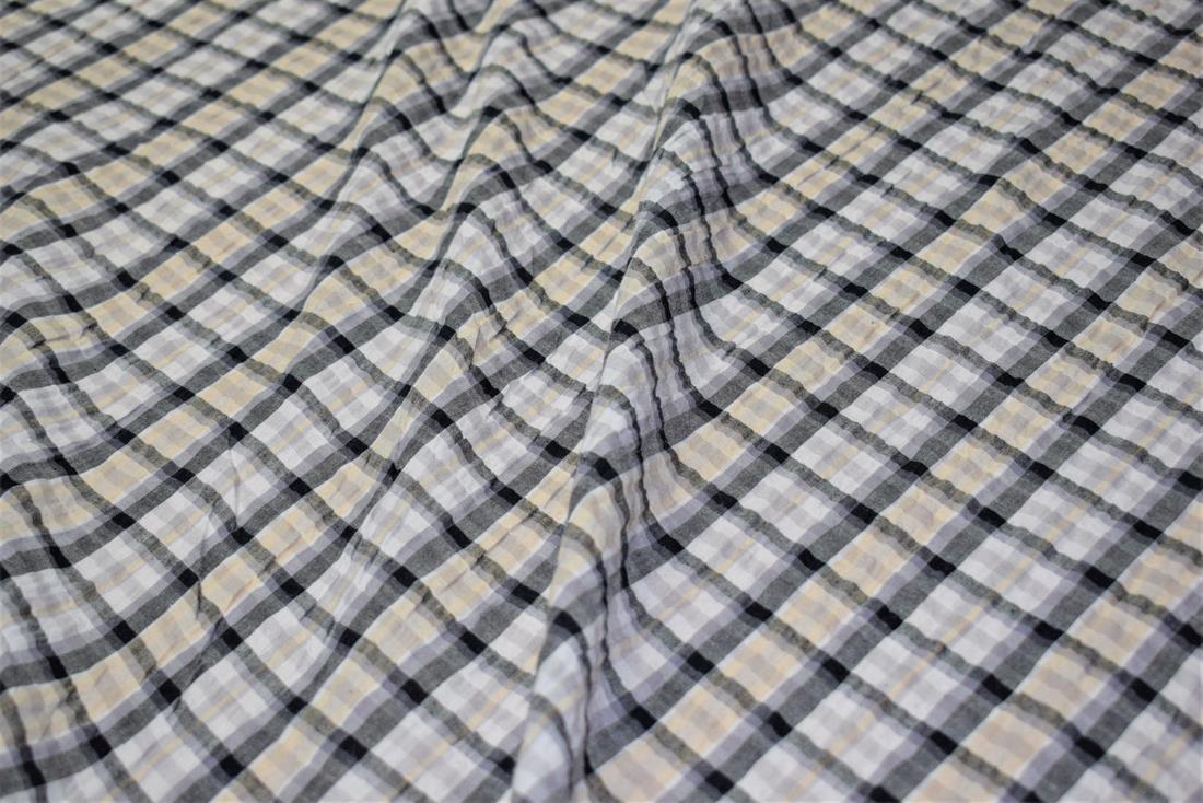 Gingham Print Gauze Fabric